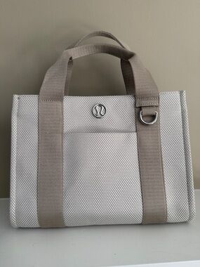 lululemon athletica Beige and Taupe Canvas Tote